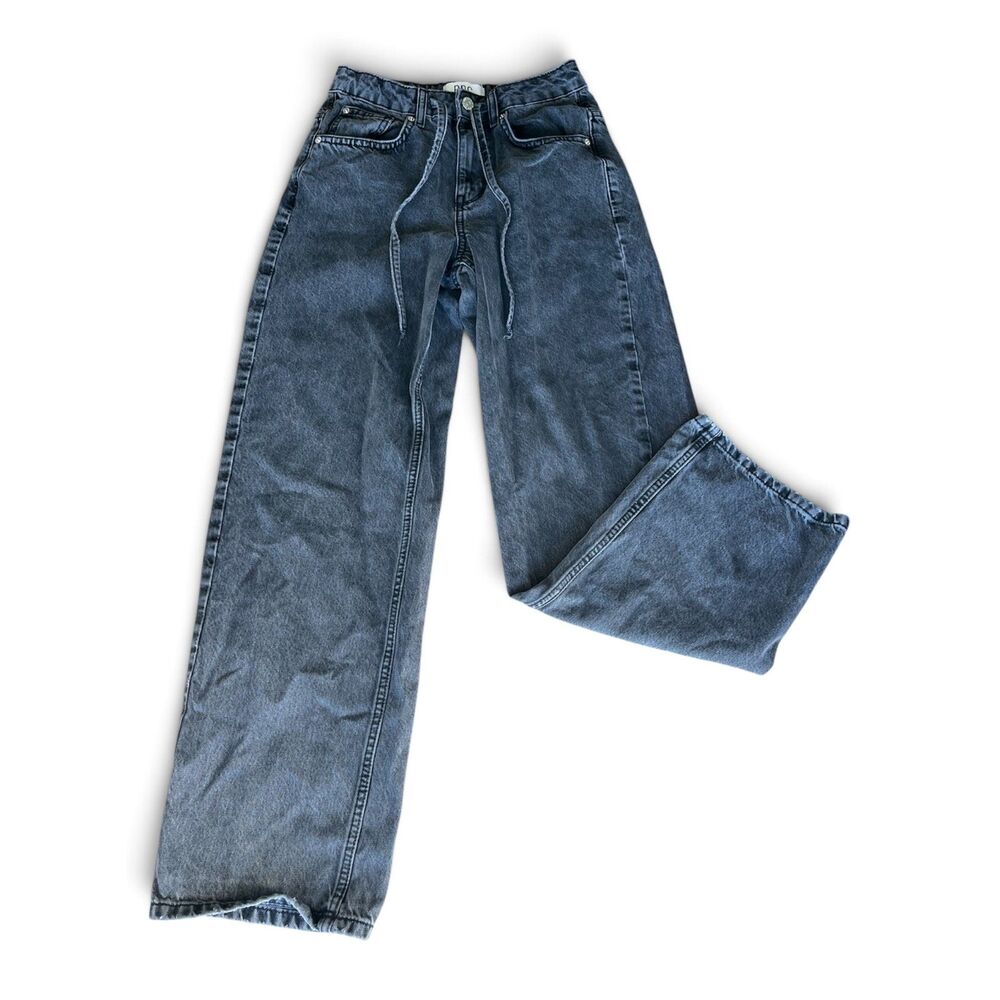 Urban Outfitters BDG Drawstring Baggy Jeans Faded Black Washed Denim Size 25W